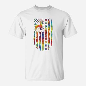 Chihuahua Dog Tie Dye Rainbow American Flag Print Gifts T-Shirt - Seseable