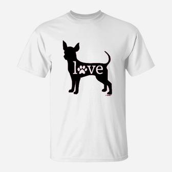 Chihuahua Love Dog Paw Prints T-Shirt - Seseable