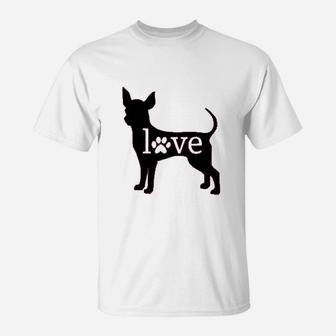 Chihuahua Love Dog Paw Prints T-Shirt - Seseable