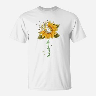 Chihuahua Mom Cool Sunflower Chihuahua Dog Lover Gifts T-Shirt - Seseable