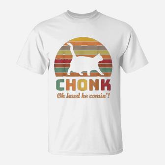 Chonk Cat Oh Lawd He Comin T-Shirt - Seseable