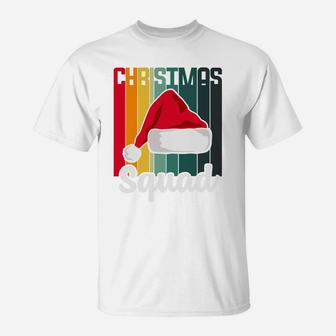 Christmas Squad Family Matching Retro Xmas Hat T-Shirt - Seseable