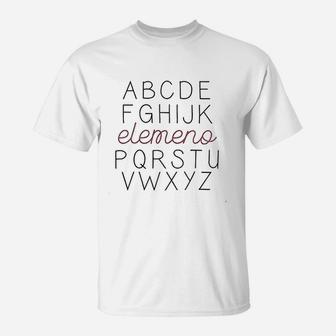 Chulianyouhuo Women Abc Letters Elemeno Teacher Funny Sayings T-Shirt | Seseable CA