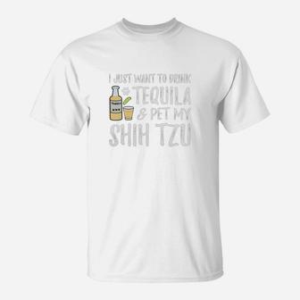Cinco De Mayo Shirt For Tequila Lover Shih Tzu Dog Mom T-Shirt - Seseable