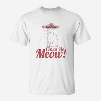 Cinco De Meow Funny T-Shirt - Seseable