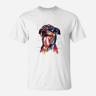 Colorful Rottweiler Dog Lover Dad Mom T-Shirt - Seseable