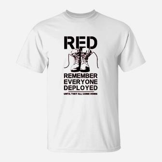 Combat Boots Red Friday Remember Everyone Deployed T-Shirt - Seseable