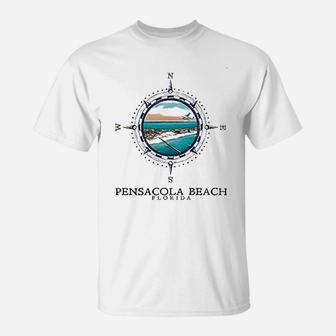 Compass Vintage Pensacola Beach T-Shirt - Seseable