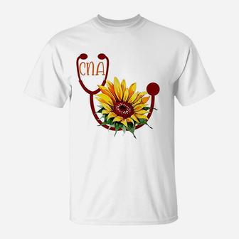 Cute Cna Certified Nursing Assistant Sunflower T-Shirt - Seseable