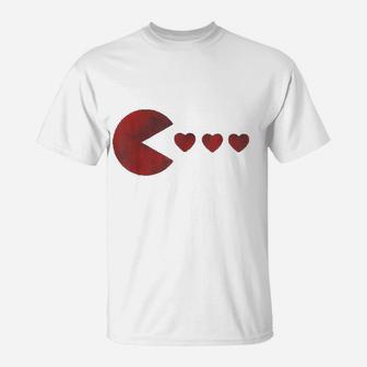 Cute Gift For Kids Girls Boys Gamer Hearts T-Shirt - Seseable