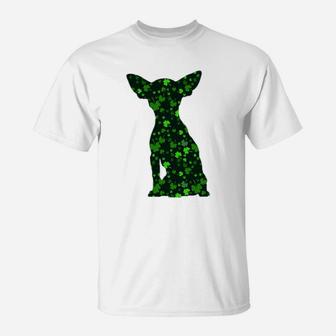 Cute Shamrock Chihuahua Mom Dad Gift St Patricks Day Awesome Dog Lovers Gift T-Shirt - Seseable