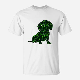 Cute Shamrock Dachshund Mom Dad Gift St Patricks Day Awesome Dog Lovers Gift T-Shirt - Seseable