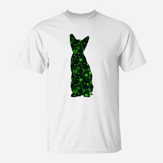 Cute Shamrock Havana Brown Mom Dad Gift St Patricks Day Awesome Cat Lovers Gift T-Shirt - Seseable