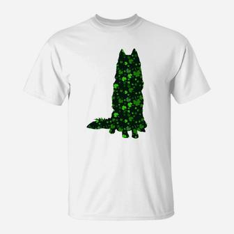 Cute Shamrock Husky Mom Dad Gift St Patricks Day Awesome Dog Lovers Gift T-Shirt - Seseable