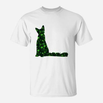 Cute Shamrock Laperm Mom Dad Gift St Patricks Day Awesome Cat Lovers Gift T-Shirt - Seseable