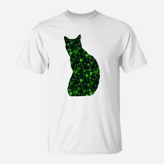 Cute Shamrock Manx Mom Dad Gift St Patricks Day Awesome Cat Lovers Gift T-Shirt - Seseable