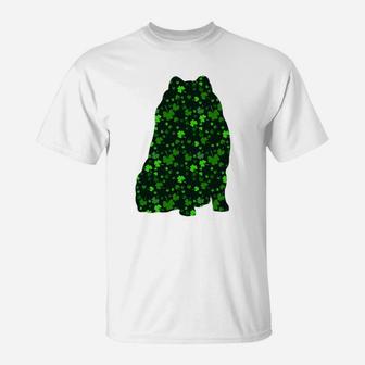 Cute Shamrock Pomeranian Mom Dad Gift St Patricks Day Awesome Dog Lovers Gift T-Shirt - Seseable