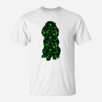 Cute Shamrock Poodle Mom Dad Gift St Patricks Day Awesome Dog Lovers Gift T-Shirt - Seseable