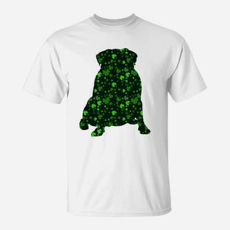 Cute Shamrock Pug Mom Dad Gift St Patricks Day Awesome Dog Lovers Gift T-Shirt - Seseable