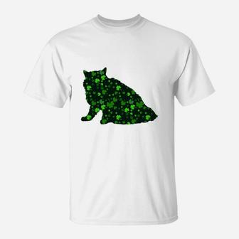 Cute Shamrock Selkirk Rex Mom Dad Gift St Patricks Day Awesome Cat Lovers Gift T-Shirt - Seseable
