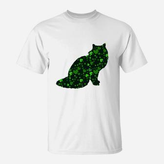 Cute Shamrock Siberian Mom Dad Gift St Patricks Day Awesome Cat Lovers Gift T-Shirt - Seseable