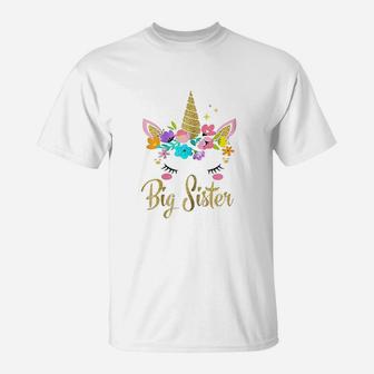 Cute Unicorn Big Sister I Am Going To Be A Big Sister Gift T-Shirt - Seseable