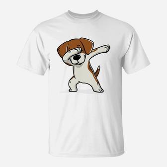 Dabbing Beagle Funny Dab Dance Dog Gif T-Shirt - Seseable
