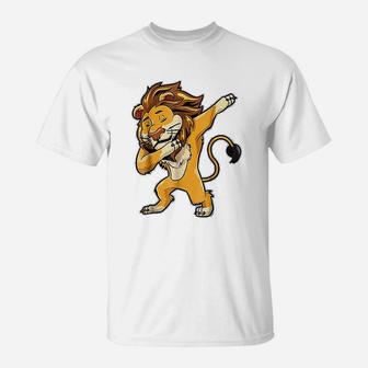 Dabbing Lion Meme Print Dab Cat Dance T-Shirt - Seseable