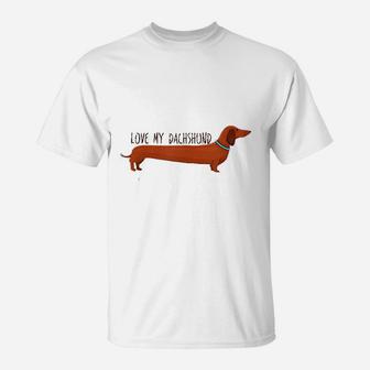 Dachshund Dog Mom Dad Gift Doxie T-Shirt - Seseable