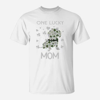 Dachshund One Lucky Mama St Patrick Day Dog Mom Great Gift T-Shirt - Seseable