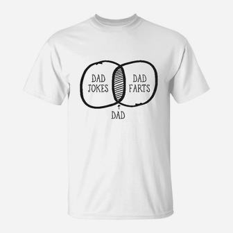 Dad Jokes Dad Farts Funny Math Venn Diagram Fathers Day T-Shirt - Seseable