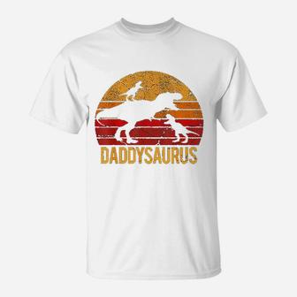 Daddy Dinosaur Daddysaurus, dad birthday gifts T-Shirt - Seseable