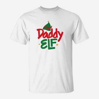 Daddy Elf Funny Parent Dad Christmas T-Shirt - Seseable