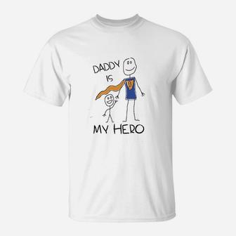 Daddy Is My Hero Kids Drawing Super Dad T-Shirt - Seseable