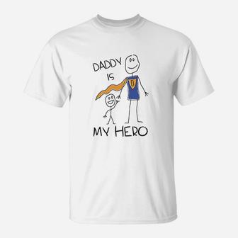 Daddy Is My Hero Kids Drawing Super Dad T-Shirt - Seseable