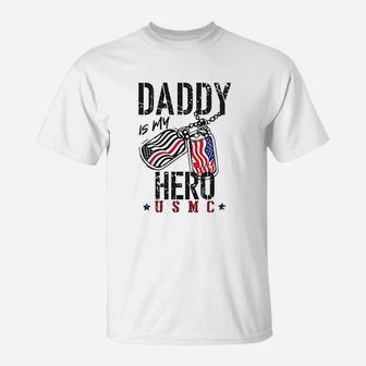Daddy Is My Hero Us Military, dad birthday gifts T-Shirt - Seseable