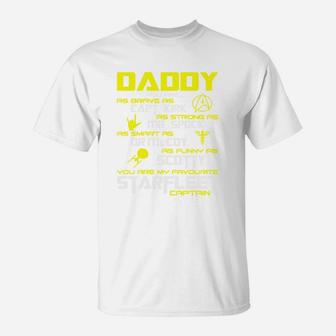 Daddy Super Star Dad Papa Hero Fathers Day Gift Trek T-Shirt - Seseable