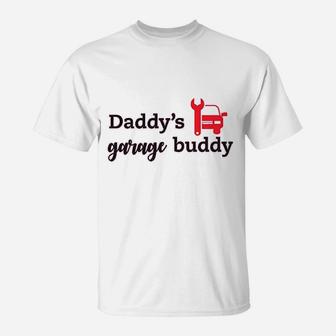 Daddys Garage Buddy Mechanic Dad Fathers Day T-Shirt - Seseable