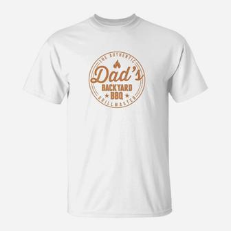 Dads Backyard Bbq The Authentic Grillmaster Father Premium T-Shirt - Seseable