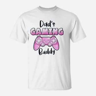 Dads Gaming Buddy Pink Controller T-Shirt - Seseable