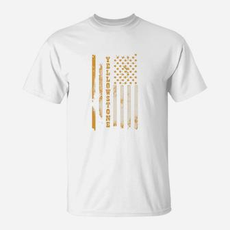 Distressed Yellowstone Flag T-Shirt - Seseable