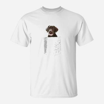 Dog In Your Pocket Chocolate Lab T-Shirt - Seseable