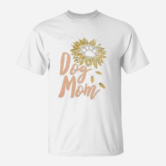 Dog Mom Women Sunflow T-Shirt - Seseable