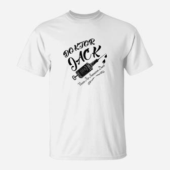 Doktor Jack Musikmotiv Herren-T-Shirt in Weiß, Coole Band Tee - Seseable