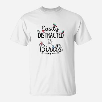 Easily Distracted By Birds Cute Birds T-Shirt - Seseable