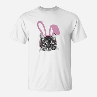 Easter Cat Funny Kitten In Bunny Ears Cute Lover Spring T-Shirt - Seseable