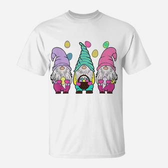 Easter Gnomes In Pastel Spring Pattern Outfit And Easter Egg T-Shirt - Seseable