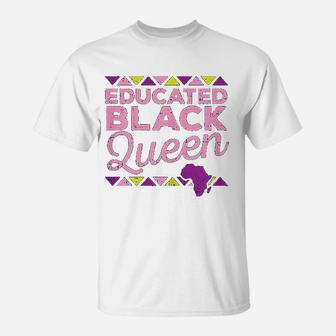 Educated Melanin Queen Black African American T-Shirt - Seseable