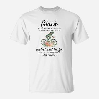 Fahrrad-Glück Herren T-Shirt, Spruch über das Kaufen von Glück - Seseable