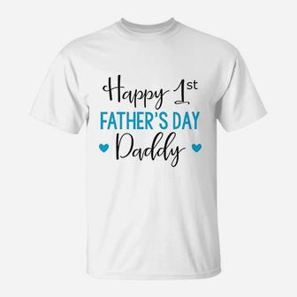 Fathers Day Baby Happy First Fathers Day Daddy Baby T-Shirt - Seseable